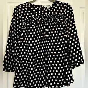 Boden Alexa Print Blouse, navy polka dot, size 6